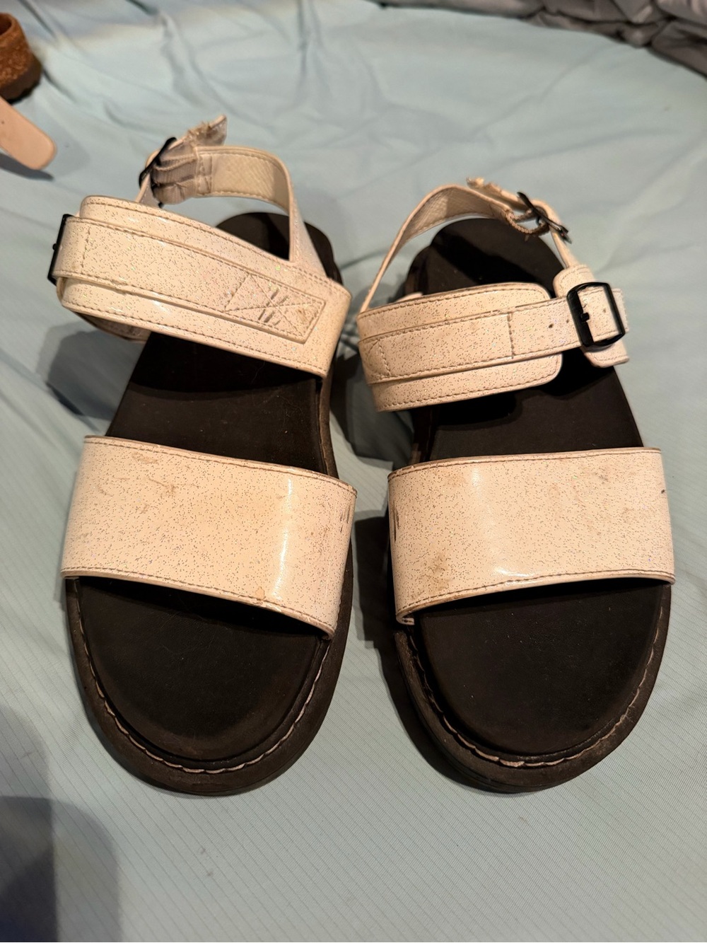 Women’s Cream Platform Sandals with Adjustable Straps